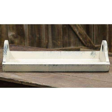 Ivory Wood Tray w/Handles - The Fox Decor